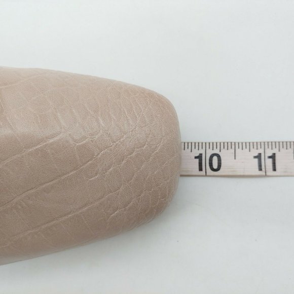 Express Womens Ankle Boots Booties Taupe Crocodile Embossed Square Toe Zip Up 9 - Picture 6 of 9